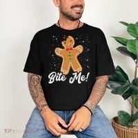 Bite Me Funny Gingerbread Christmas Holiday Cookie Meaningful Gift Comfort Colors T-Shirt thumb 3