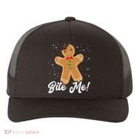 Bite Me Funny Gingerbread Christmas Holiday Cookie Meaningful Gift Yupoong Adult 5-Panel Trucker Hat thumb 0