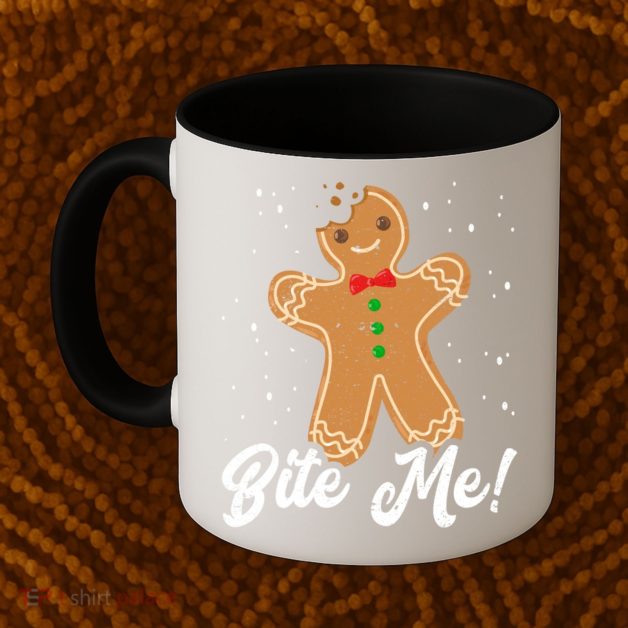 Bite Me Funny Gingerbread Christmas Holiday Cookie Meaningful Gift Coffee Mug