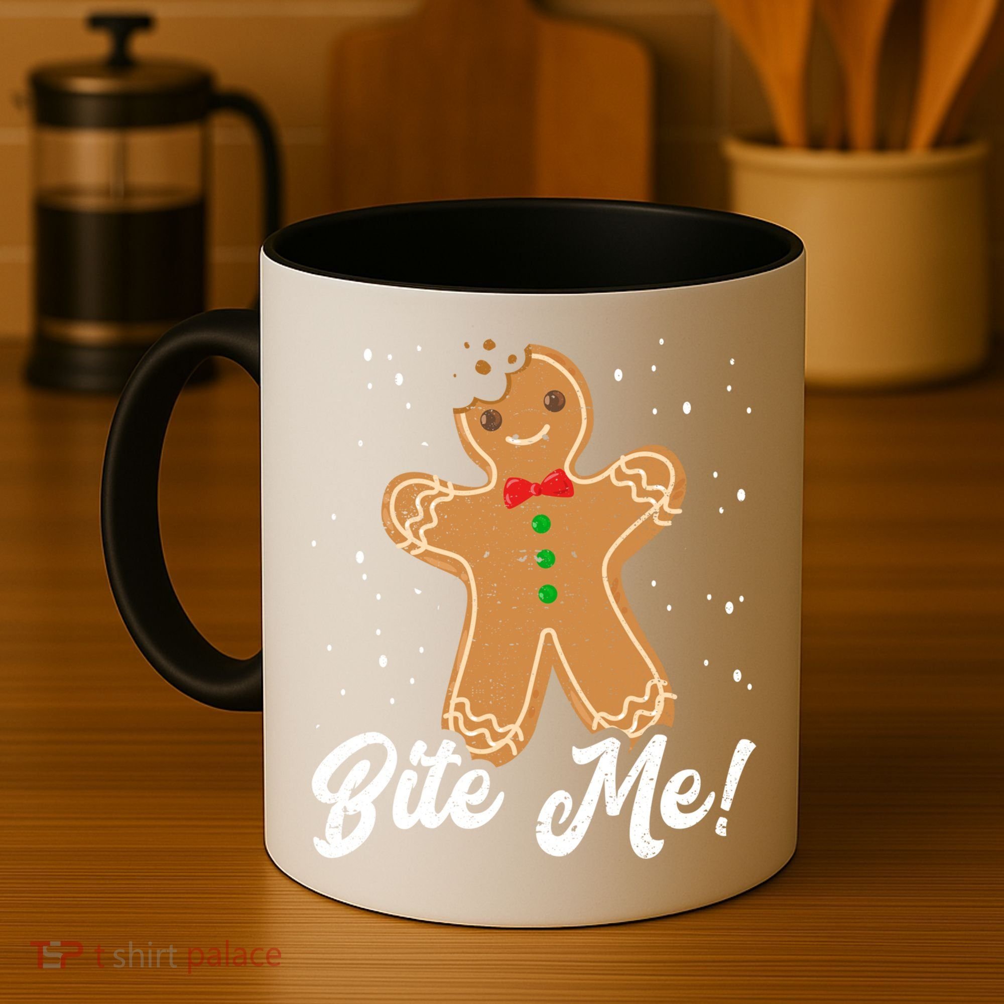 Bite Me Funny Gingerbread Christmas Holiday Cookie Meaningful Gift Coffee Mug