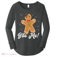 Bite Me Funny Gingerbread Christmas Holiday Cookie Meaningful Gift Women's Perfect Tri Tunic Long Sleeve Shirt thumb 0