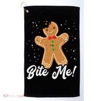 Bite Me Funny Gingerbread Christmas Holiday Cookie Meaningful Gift Golf Towel thumb 0