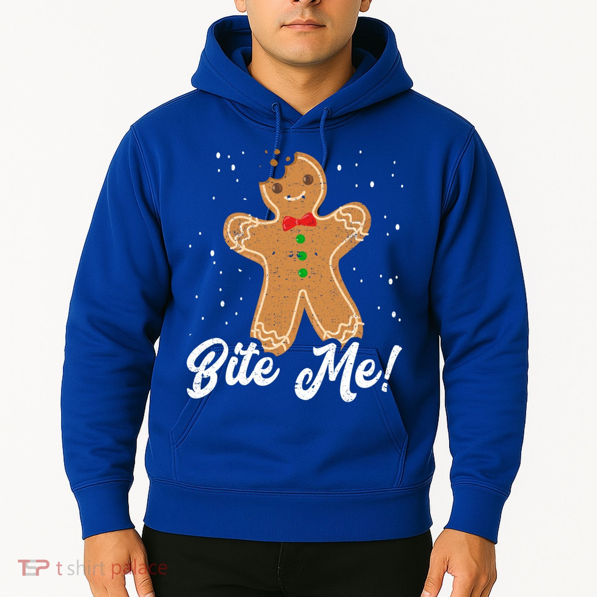 Bite Me Funny Gingerbread Christmas Holiday Cookie Meaningful Gift Hoodie