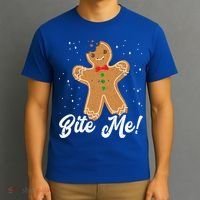 Bite Me Funny Gingerbread Christmas Holiday Cookie Meaningful Gift T-Shirt thumb 3