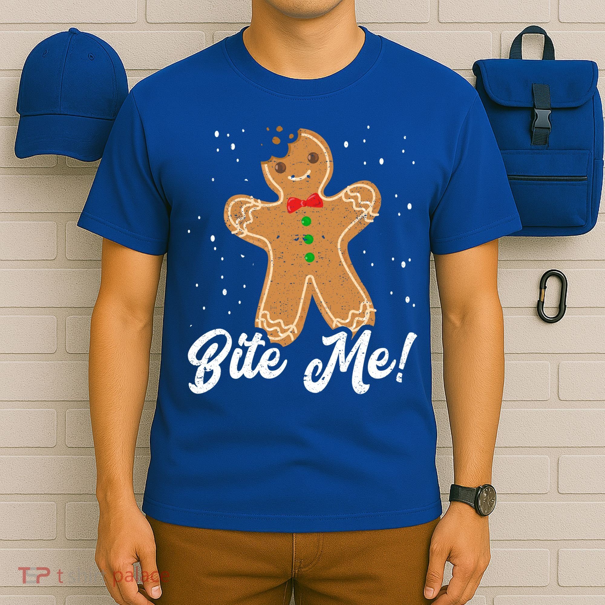Bite Me Funny Gingerbread Christmas Holiday Cookie Meaningful Gift T-Shirt