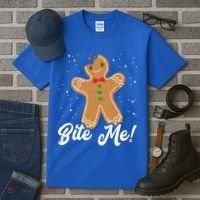 Bite Me Funny Gingerbread Christmas Holiday Cookie Meaningful Gift Tall T-Shirt thumb 3