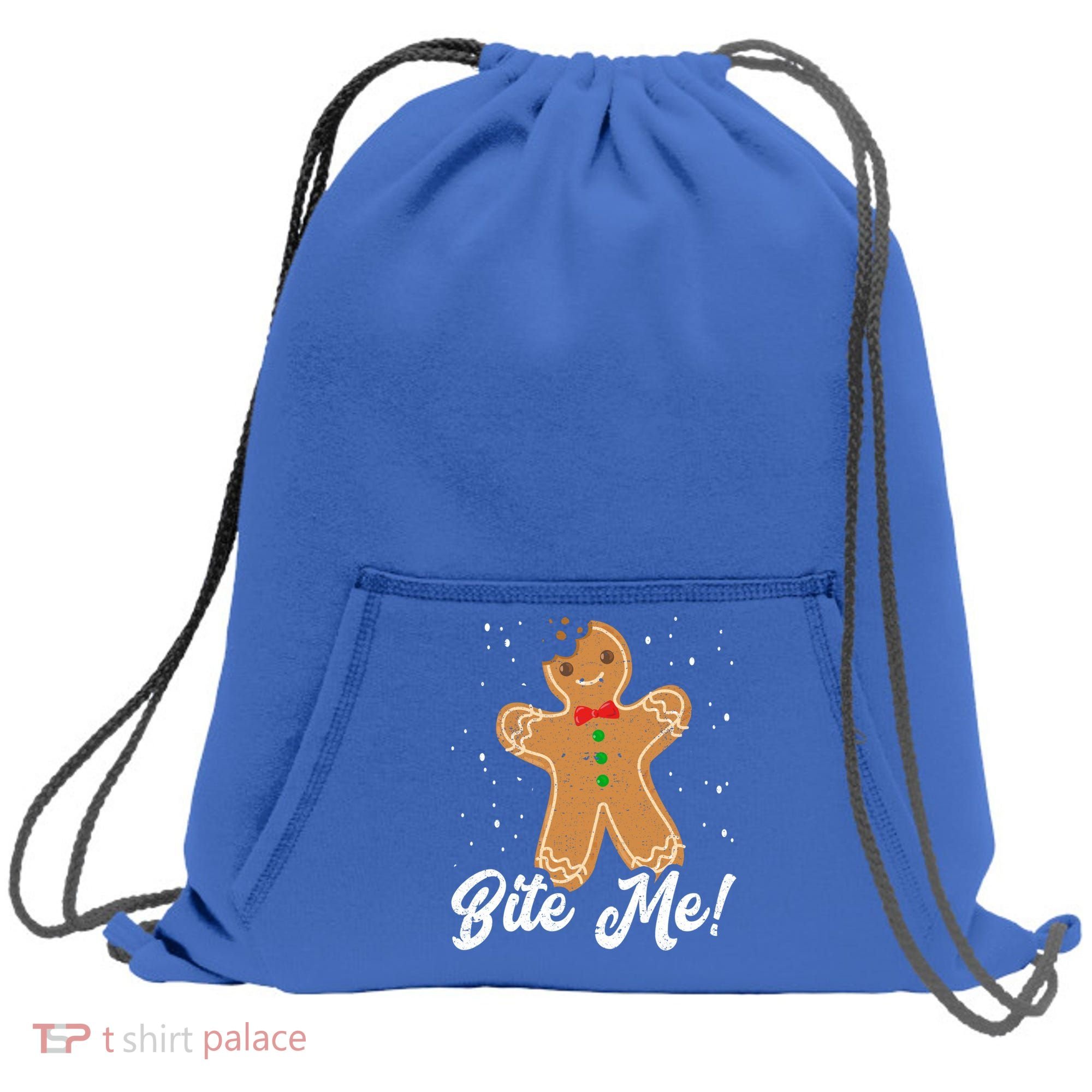 Bite Me Funny Gingerbread Christmas Holiday Cookie Meaningful Gift Sweatshirt Cinch Pack Bag