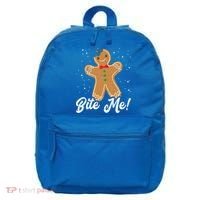 Bite Me Funny Gingerbread Christmas Holiday Cookie Meaningful Gift 16 in Basic Backpack thumb 0