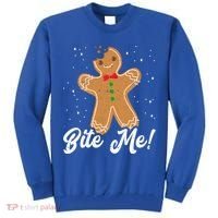 Bite Me Funny Gingerbread Christmas Holiday Cookie Meaningful Gift Tall Sweatshirt thumb 0
