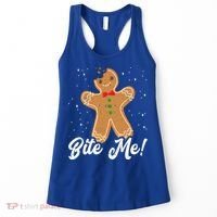 Bite Me Funny Gingerbread Christmas Holiday Cookie Meaningful Gift Women's Tank Top thumb 0