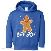 Bite Me Funny Gingerbread Christmas Holiday Cookie Meaningful Gift Toddler Hoodie thumb 0