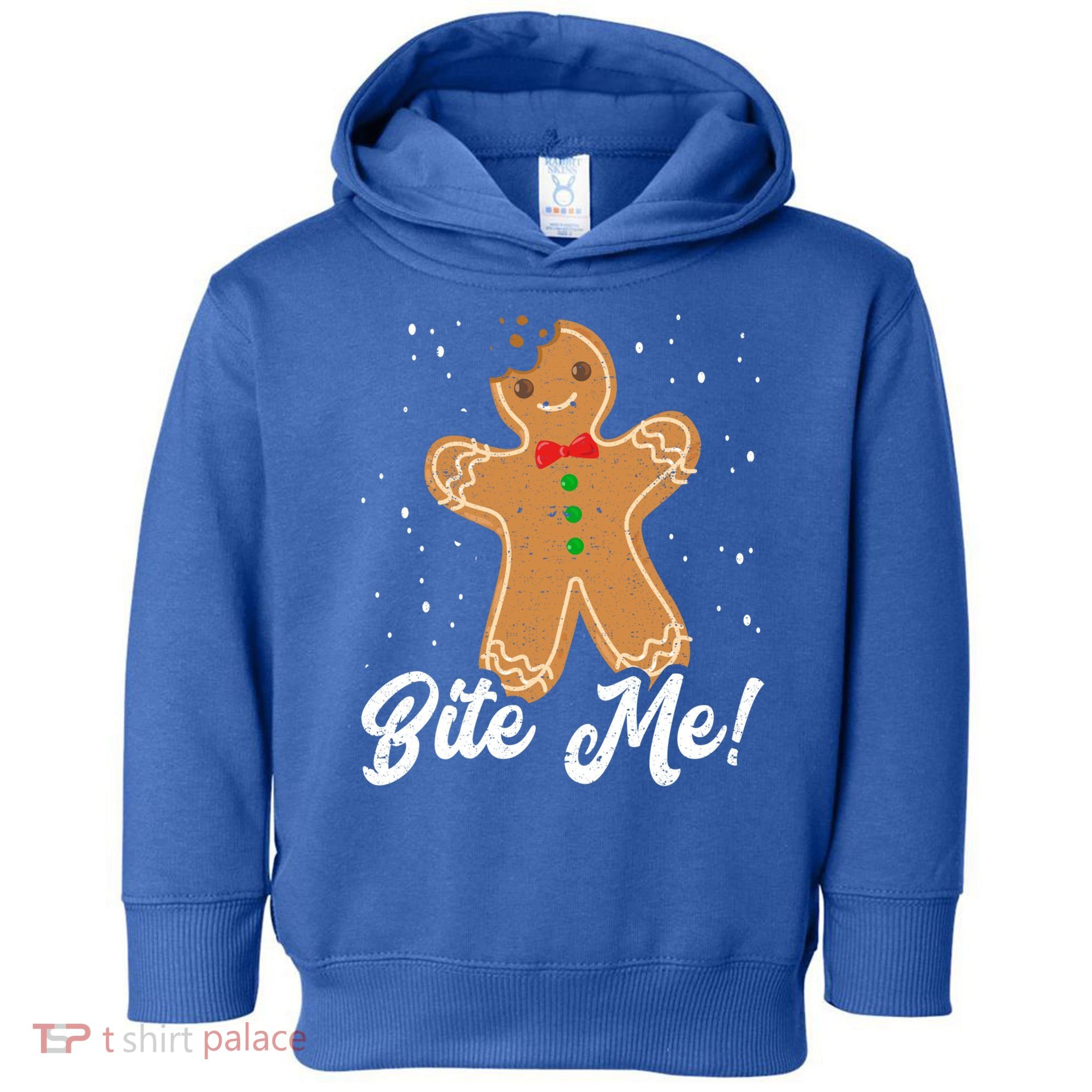Bite Me Funny Gingerbread Christmas Holiday Cookie Meaningful Gift Toddler Hoodie