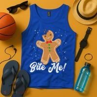 Bite Me Funny Gingerbread Christmas Holiday Cookie Meaningful Gift Tank Top thumb 4