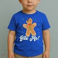 Bite Me Funny Gingerbread Christmas Holiday Cookie Meaningful Gift Toddler T-Shirt thumb 2