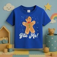 Bite Me Funny Gingerbread Christmas Holiday Cookie Meaningful Gift Toddler T-Shirt thumb 3