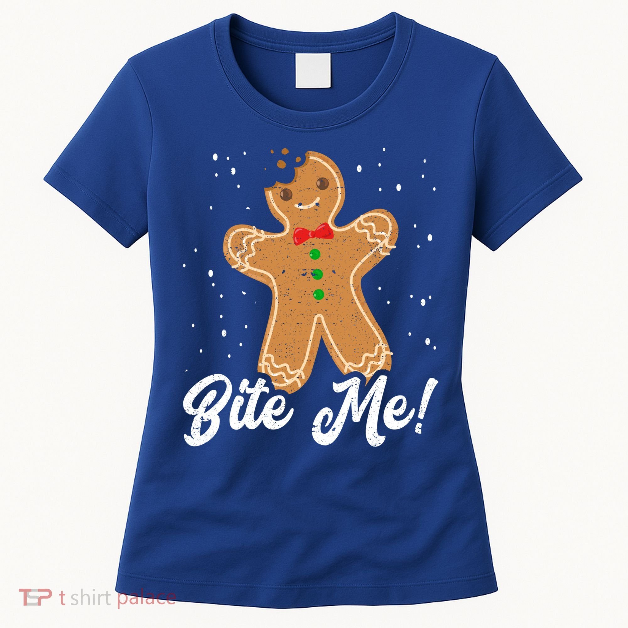 Bite Me Funny Gingerbread Christmas Holiday Cookie Meaningful Gift Women's T-Shirt