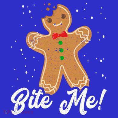 Bite Me Funny Gingerbread Christmas Holiday Cookie Meaningful Gift Women's T-Shirt