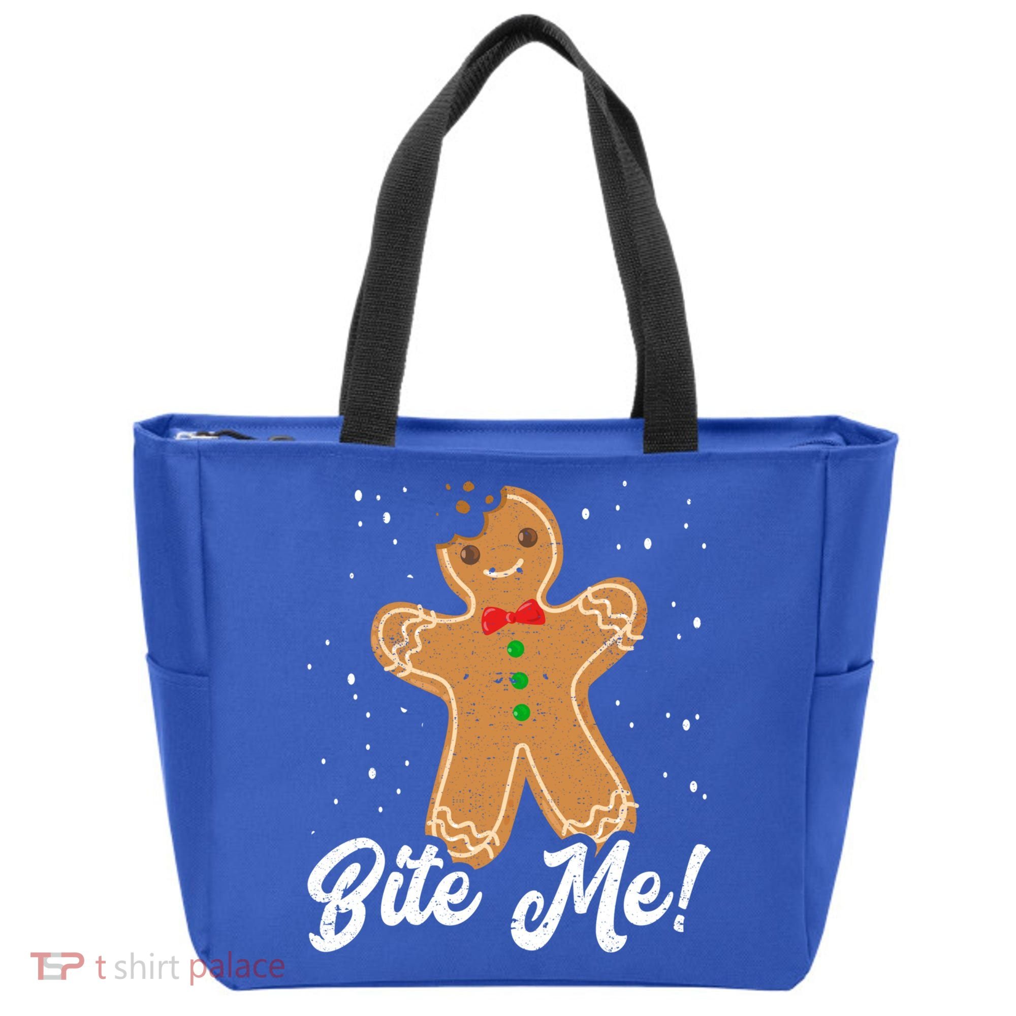 Bite Me Funny Gingerbread Christmas Holiday Cookie Meaningful Gift Tote Bag