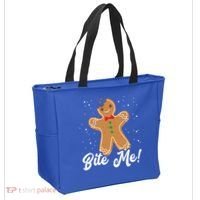 Bite Me Funny Gingerbread Christmas Holiday Cookie Meaningful Gift Tote Bag thumb 2