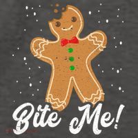 Bite Me Funny Gingerbread Christmas Holiday Cookie Meaningful Gift Vector Backpack thumb 2