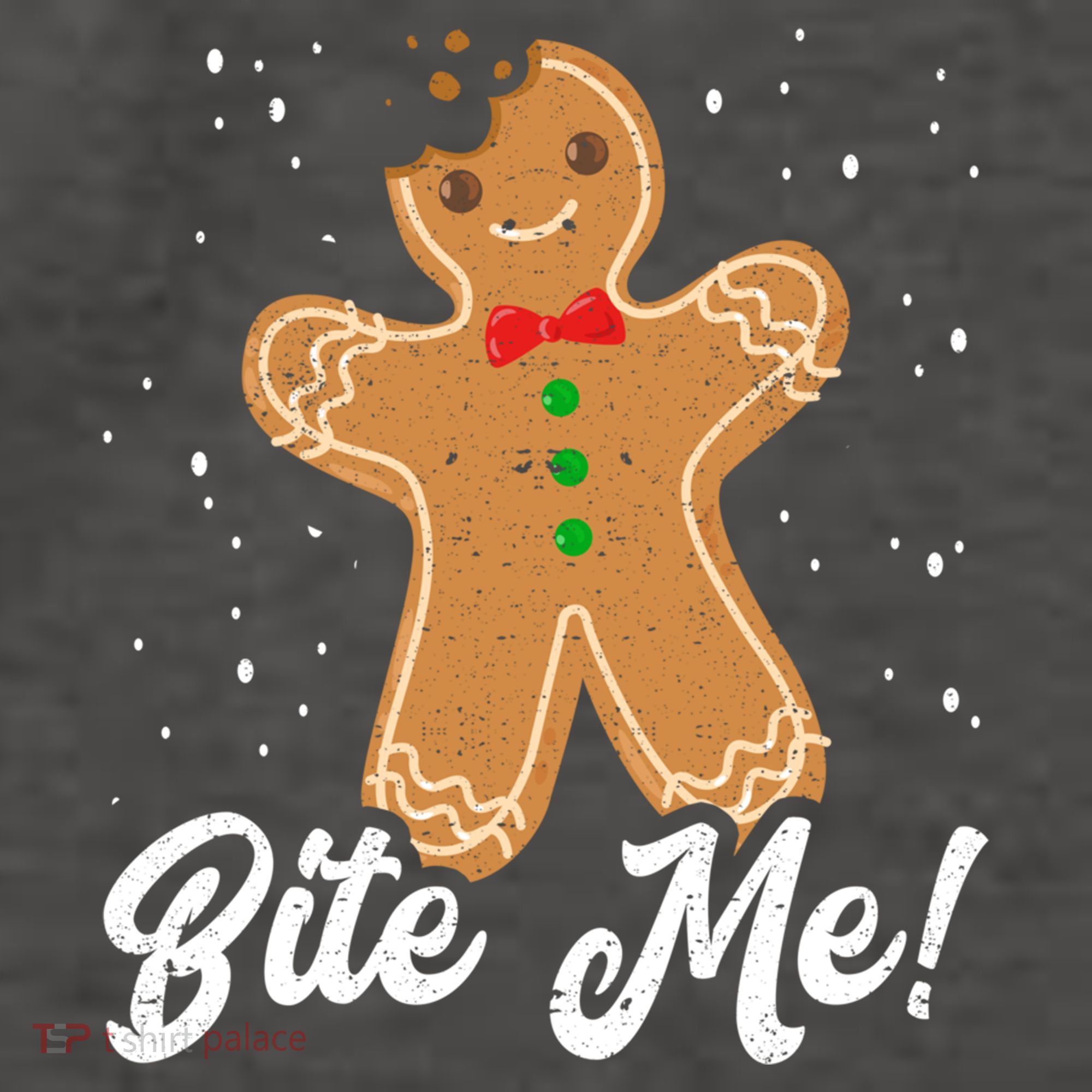 Bite Me Funny Gingerbread Christmas Holiday Cookie Meaningful Gift Vector Backpack