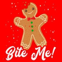 Bite Me Funny Gingerbread Christmas Holiday Cookie Meaningful Gift Santa Hat thumb 1