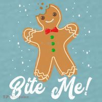 Bite Me Funny Gingerbread Christmas Holiday Cookie Meaningful Gift Sueded Cloud Jersey T-Shirt thumb 2