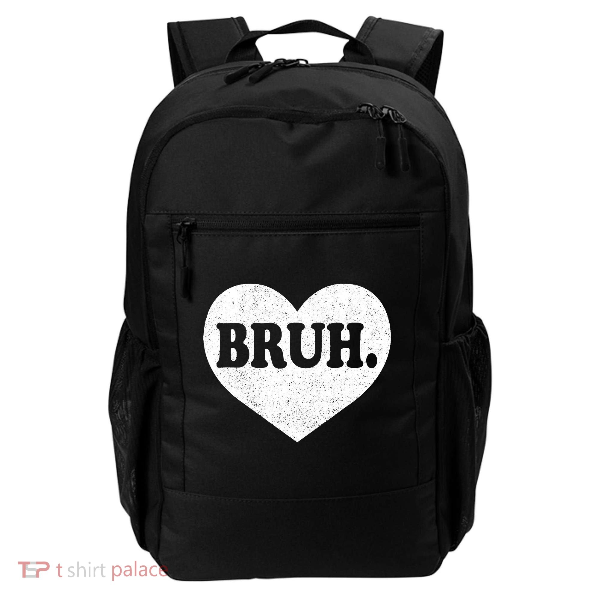 Bruh Meme Funny Saying Funny Retro Valentine Backpack