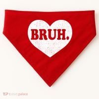 Bruh Meme Funny Saying Funny Retro Valentine USA-Made Doggie Bandana thumb 0