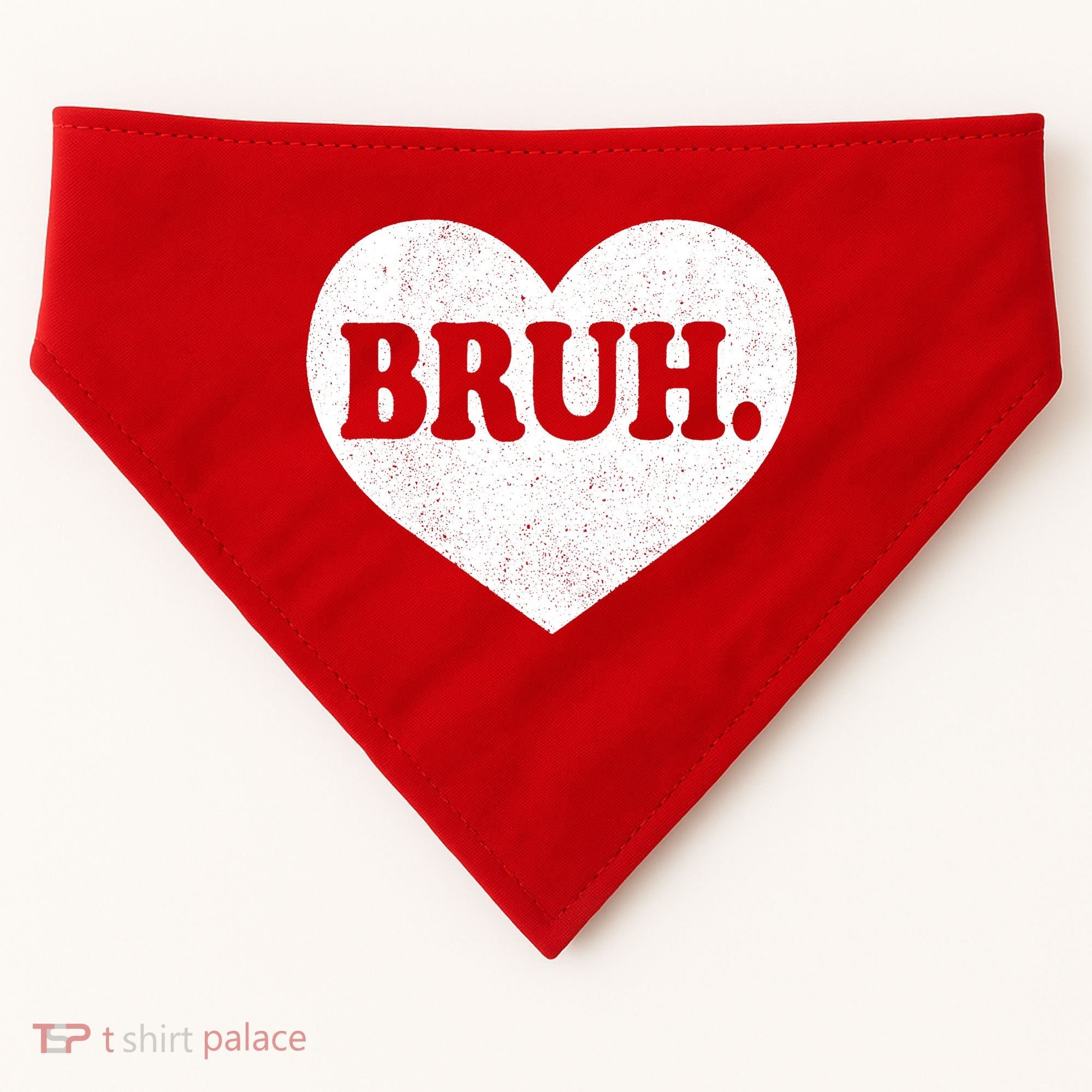 Bruh Meme Funny Saying Funny Retro Valentine USA-Made Doggie Bandana
