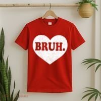 Bruh Meme Funny Saying Funny Retro Valentine T-Shirt thumb 2