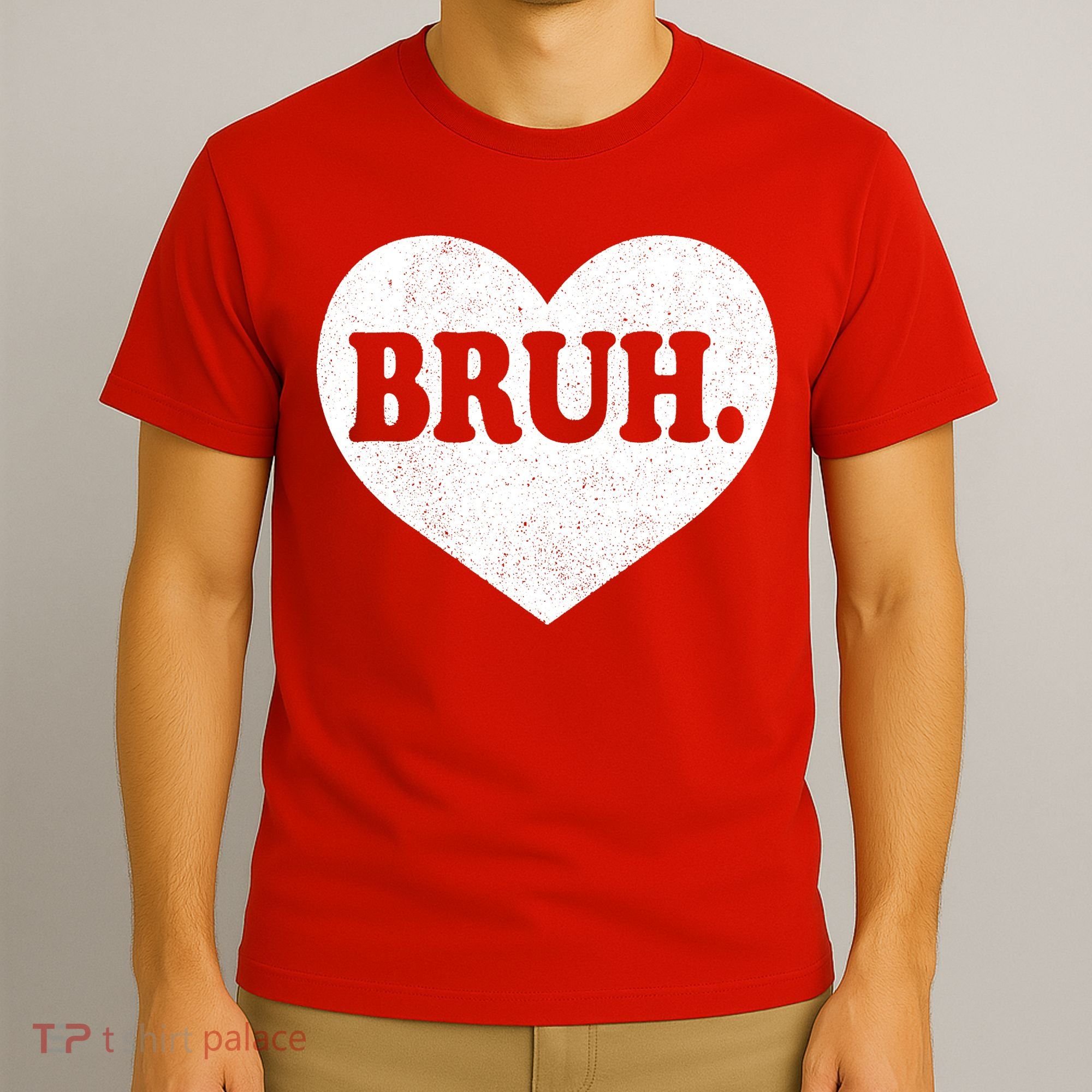 Bruh Meme Funny Saying Funny Retro Valentine T-Shirt