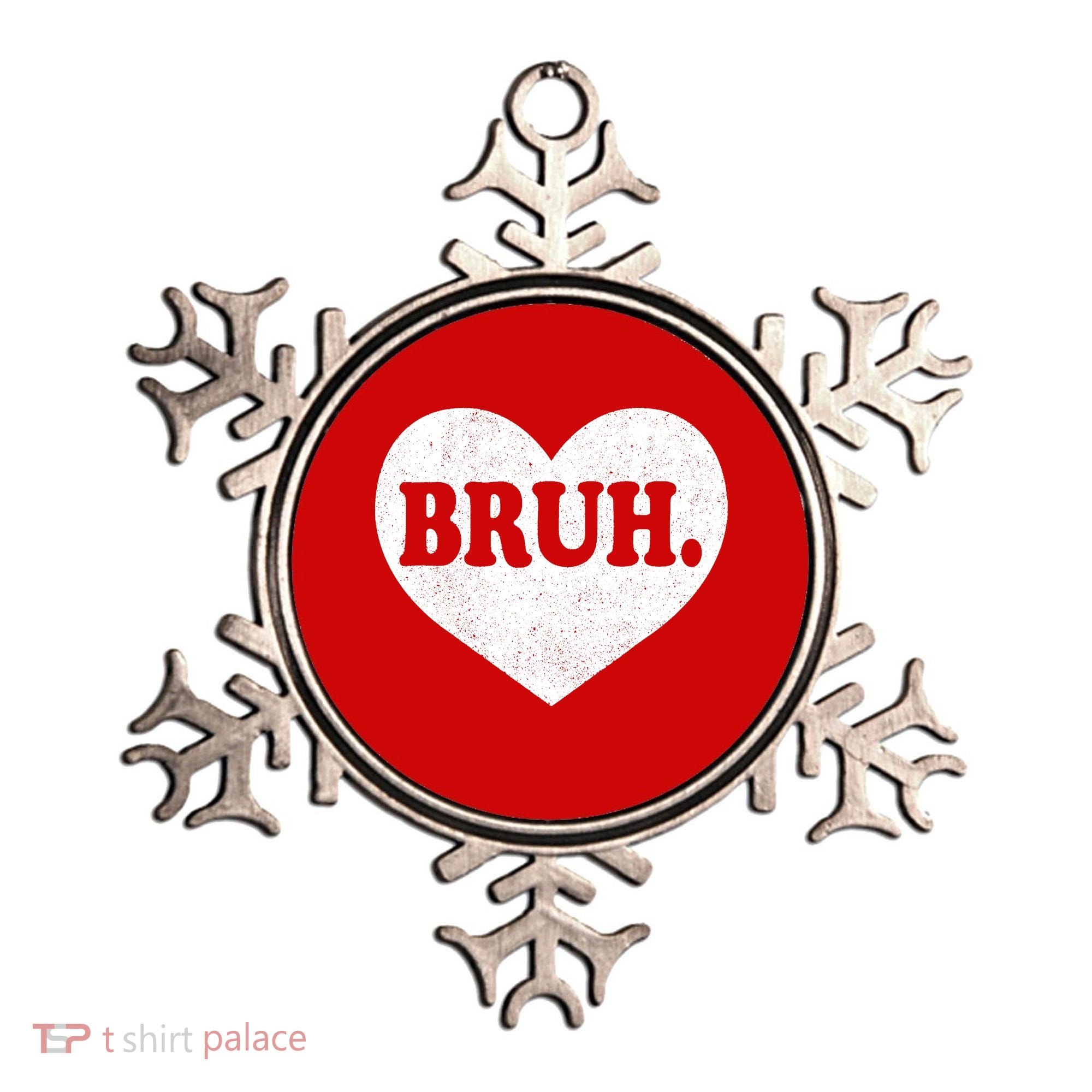 Bruh Meme Funny Saying Funny Retro Valentine Ornament
