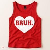 Bruh Meme Funny Saying Funny Retro Valentine Tank Top thumb 2