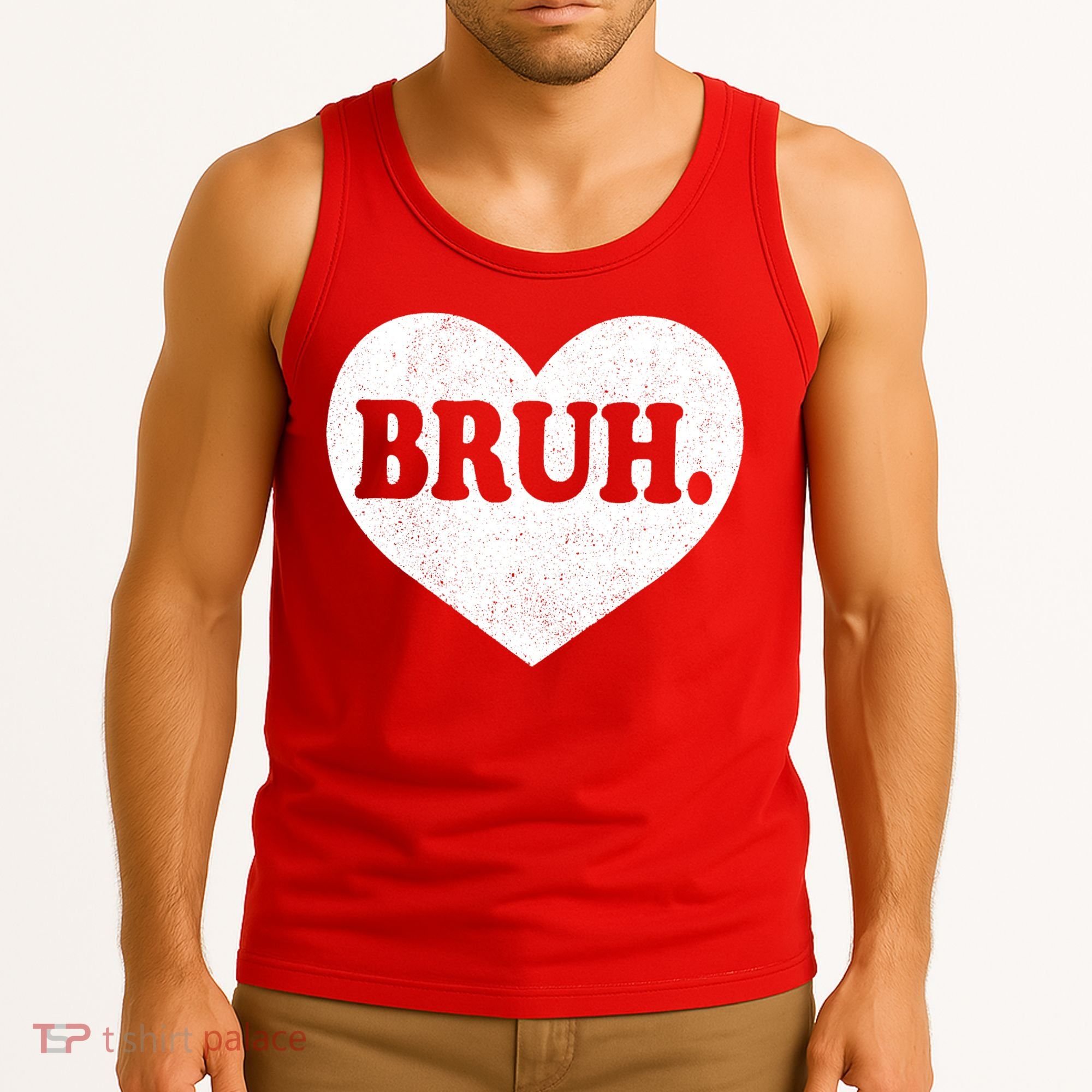Bruh Meme Funny Saying Funny Retro Valentine Tank Top