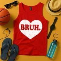Bruh Meme Funny Saying Funny Retro Valentine Tank Top thumb 4