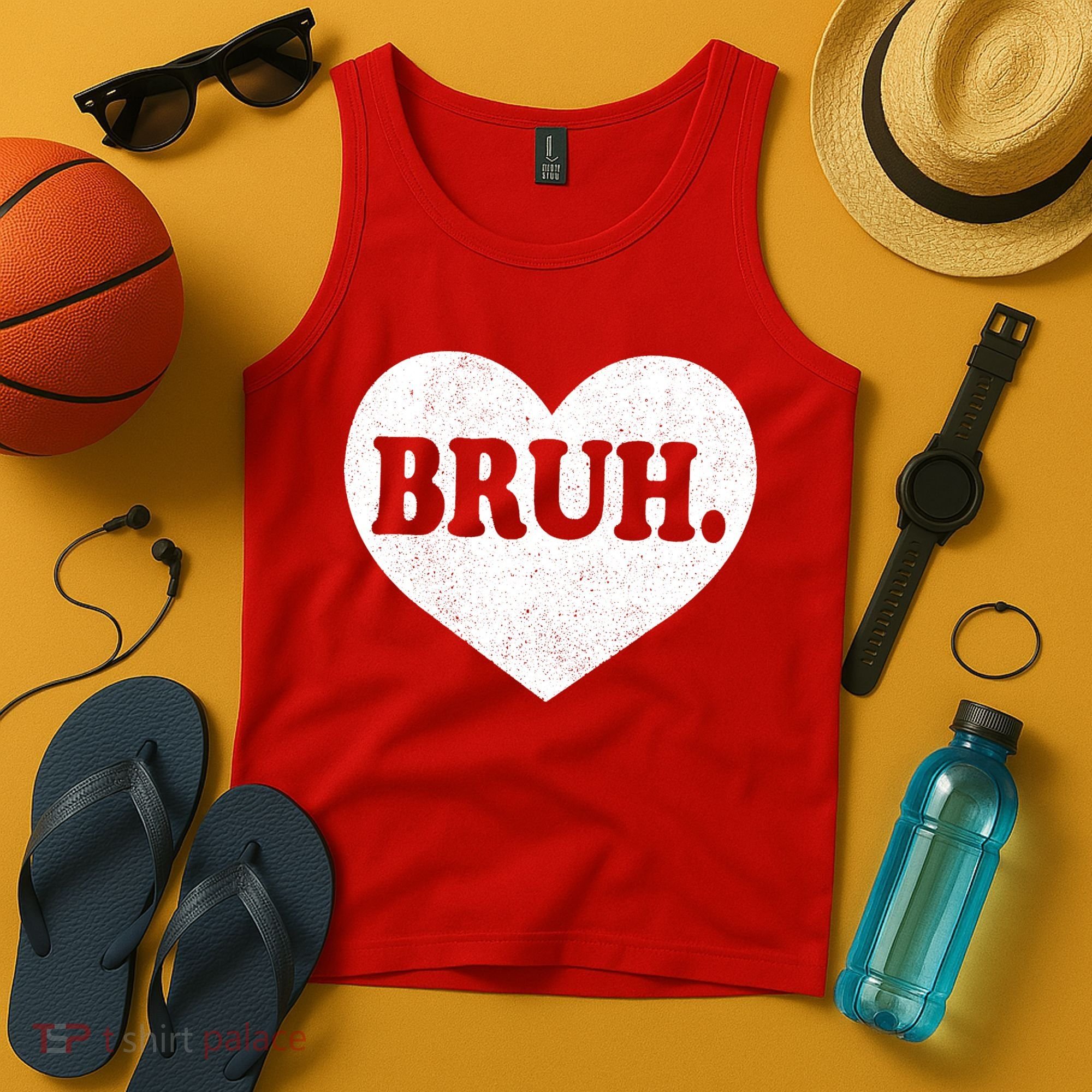 Bruh Meme Funny Saying Funny Retro Valentine Tank Top