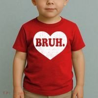 Bruh Meme Funny Saying Funny Retro Valentine Toddler T-Shirt thumb 2