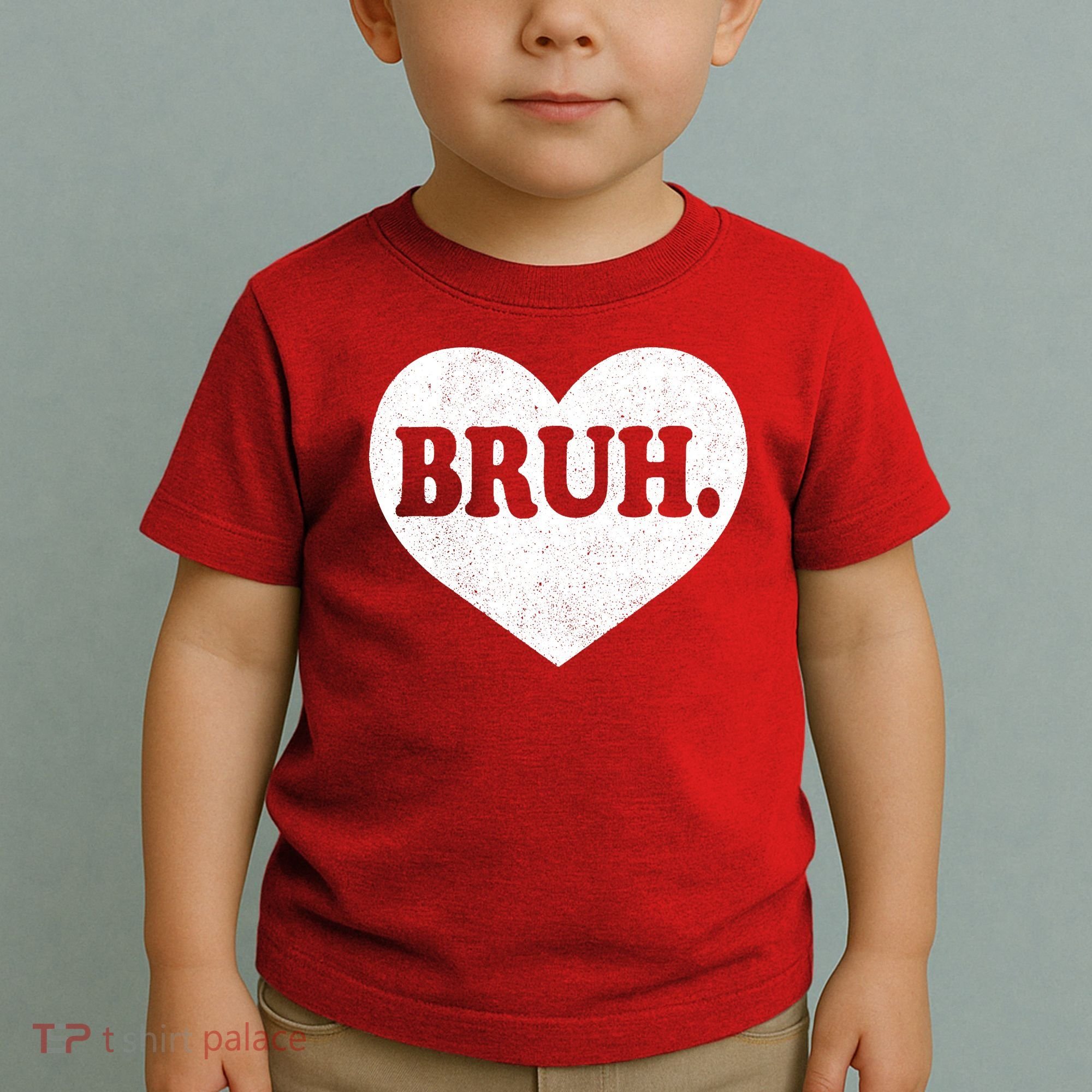 Bruh Meme Funny Saying Funny Retro Valentine Toddler T-Shirt