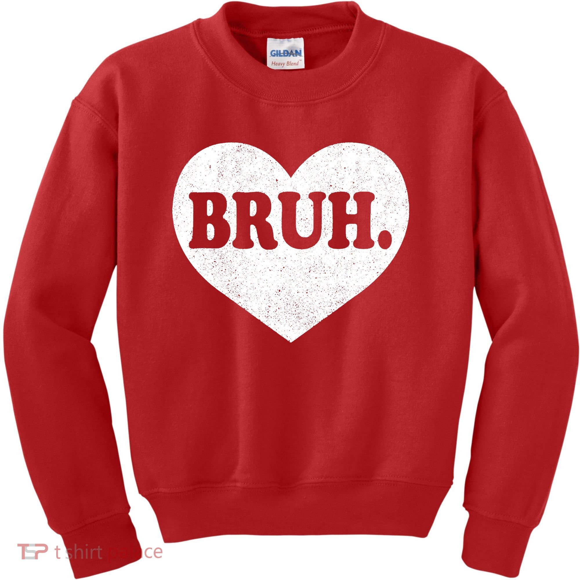 Bruh Meme Funny Saying Funny Retro Valentine Kids Sweatshirt