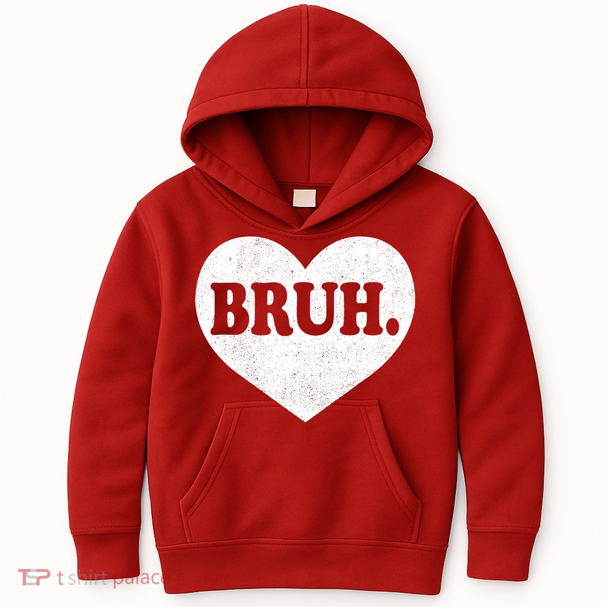 Bruh Meme Funny Saying Funny Retro Valentine Kids Hoodie