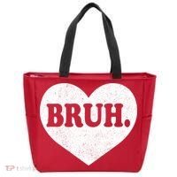 Bruh Meme Funny Saying Funny Retro Valentine Tote Bag thumb 0