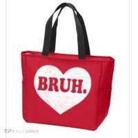 Bruh Meme Funny Saying Funny Retro Valentine Tote Bag thumb 3