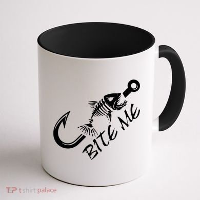 Bite Me Fishing Cool Gift Coffee Mug back