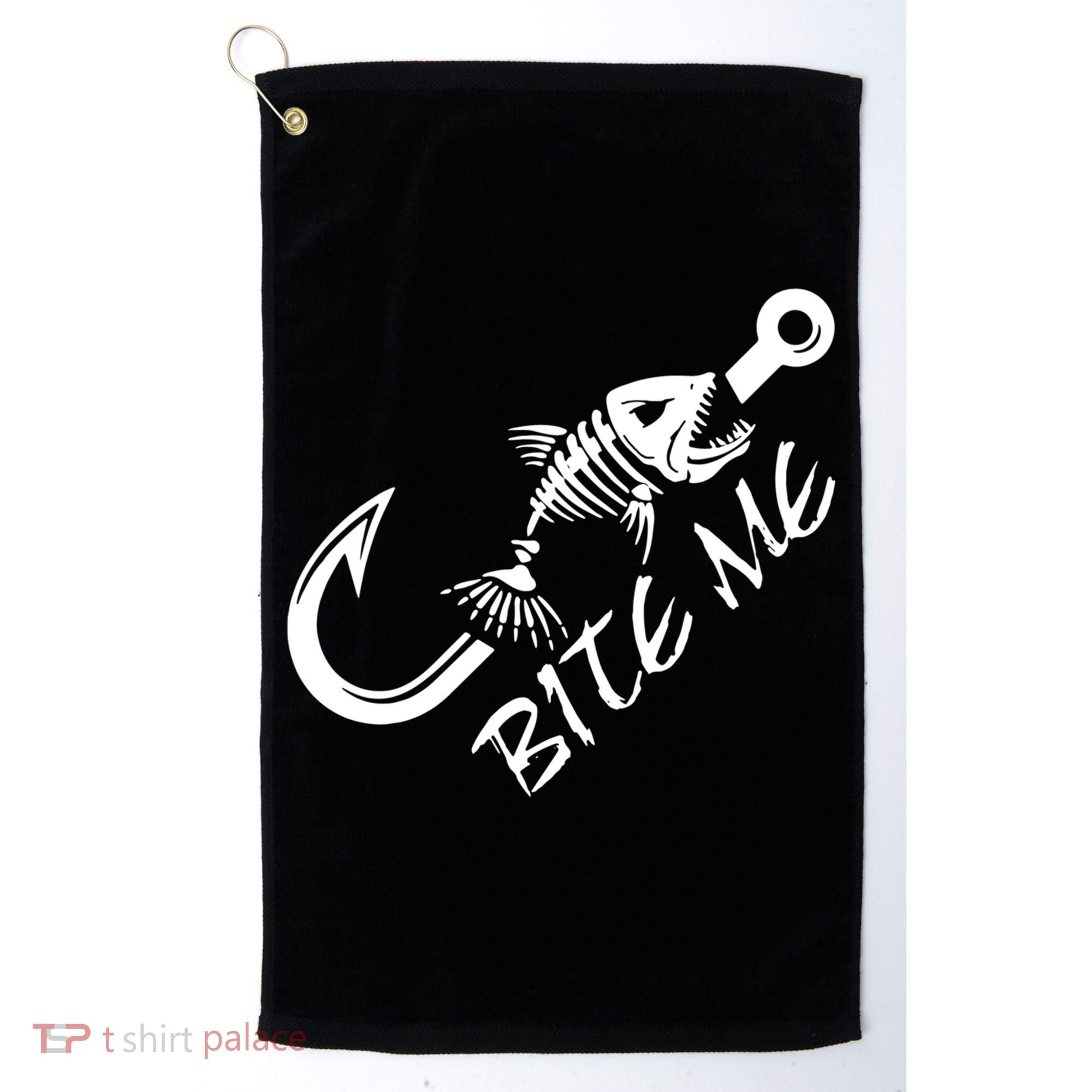 Bite Me Fishing Cool Gift Golf Towel