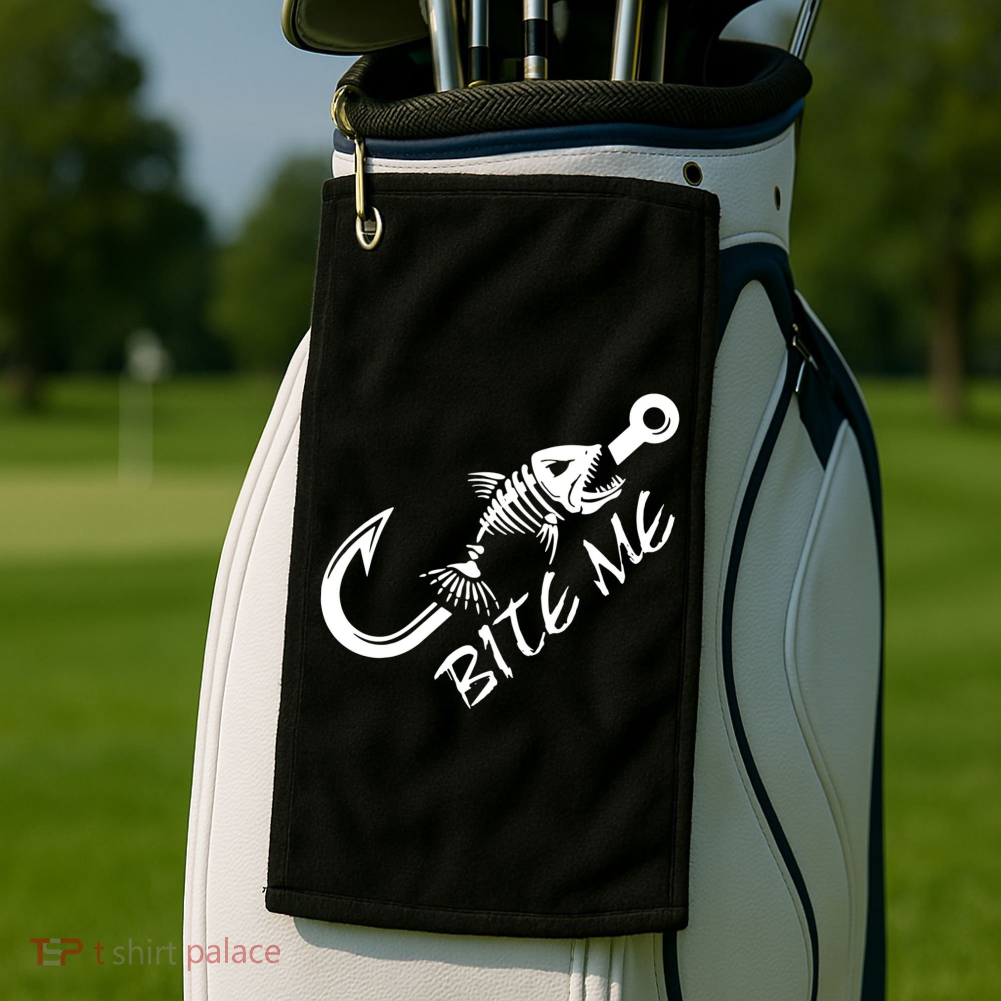 Bite Me Fishing Cool Gift Golf Towel
