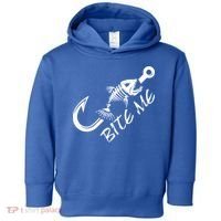 Bite Me Fishing Cool Gift Toddler Hoodie thumb 0