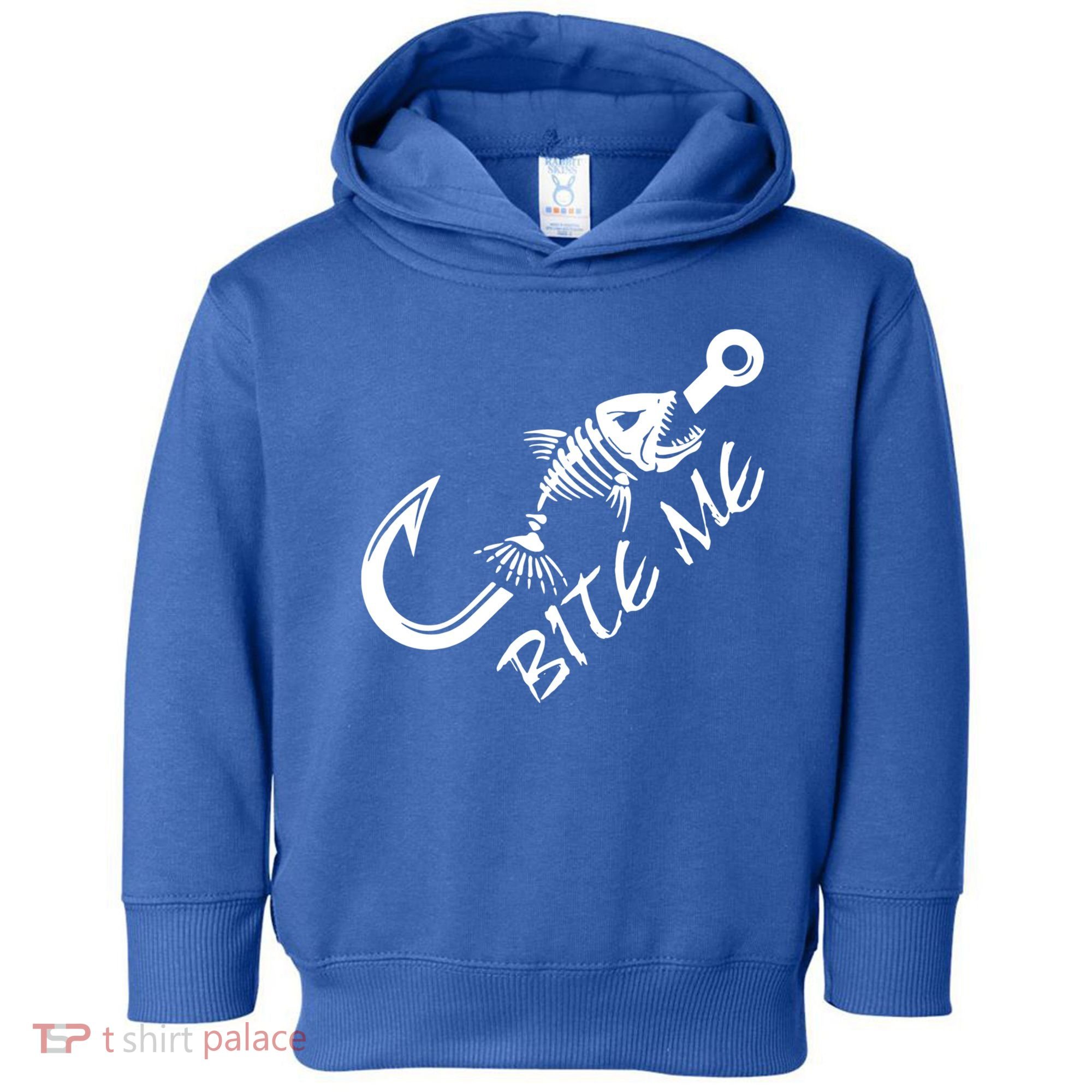 Bite Me Fishing Cool Gift Toddler Hoodie