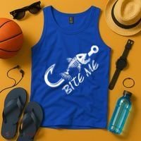 Bite Me Fishing Cool Gift Tank Top thumb 4