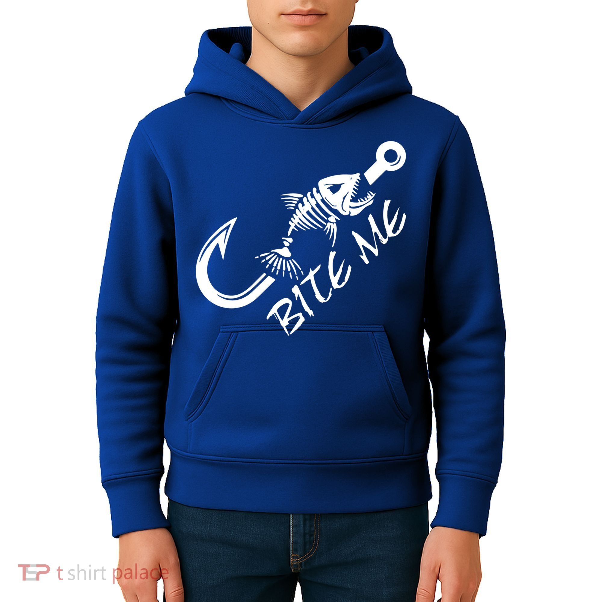 Bite Me Fishing Cool Gift Kids Hoodie